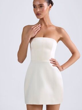 Oh Polly | Dresses | Oh Polly New Romancepleated Bust Corset Mini Dress In  Beige Us 4 | Poshmark